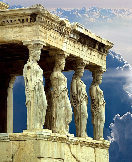 Photo:  porch of the caryatids, parthenon, athens, greece